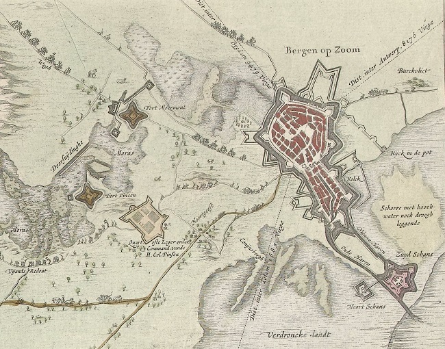 Kaart van Bergen op Zoom